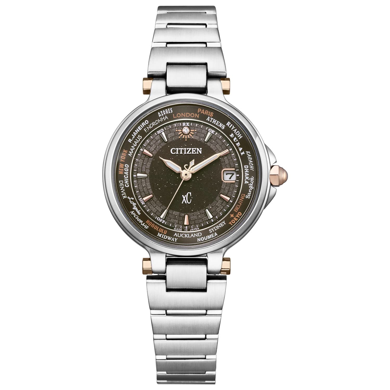Годинник Citizen Watch xC(Перехресне море) Жіночий водонепроникний годинник Radio Watch Limited Pair, коричневий, сріблястий, Eco-Drive EC1010-65H срібний
Годинник Citizen Watch xC(Перехресне море) Жіночий водонепроникний годинник Radio Watch Limited Pair, коричневий, сріблястий, Eco-Drive EC1010-65H срібний