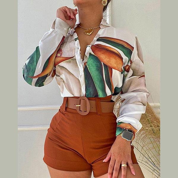 Жіноча літня модна шифонова сорочка з довгим рукавом і повсякденні шорти з високою талією набір із 2 предметів із 11 кольорів (Пояс в комплекті) XXL
Жіноча літня модна шифонова сорочка з довгим рукавом і повсякденні шорти з високою талією набір із 2 предметів із 11 кольорів (Пояс в комплекті) XXL