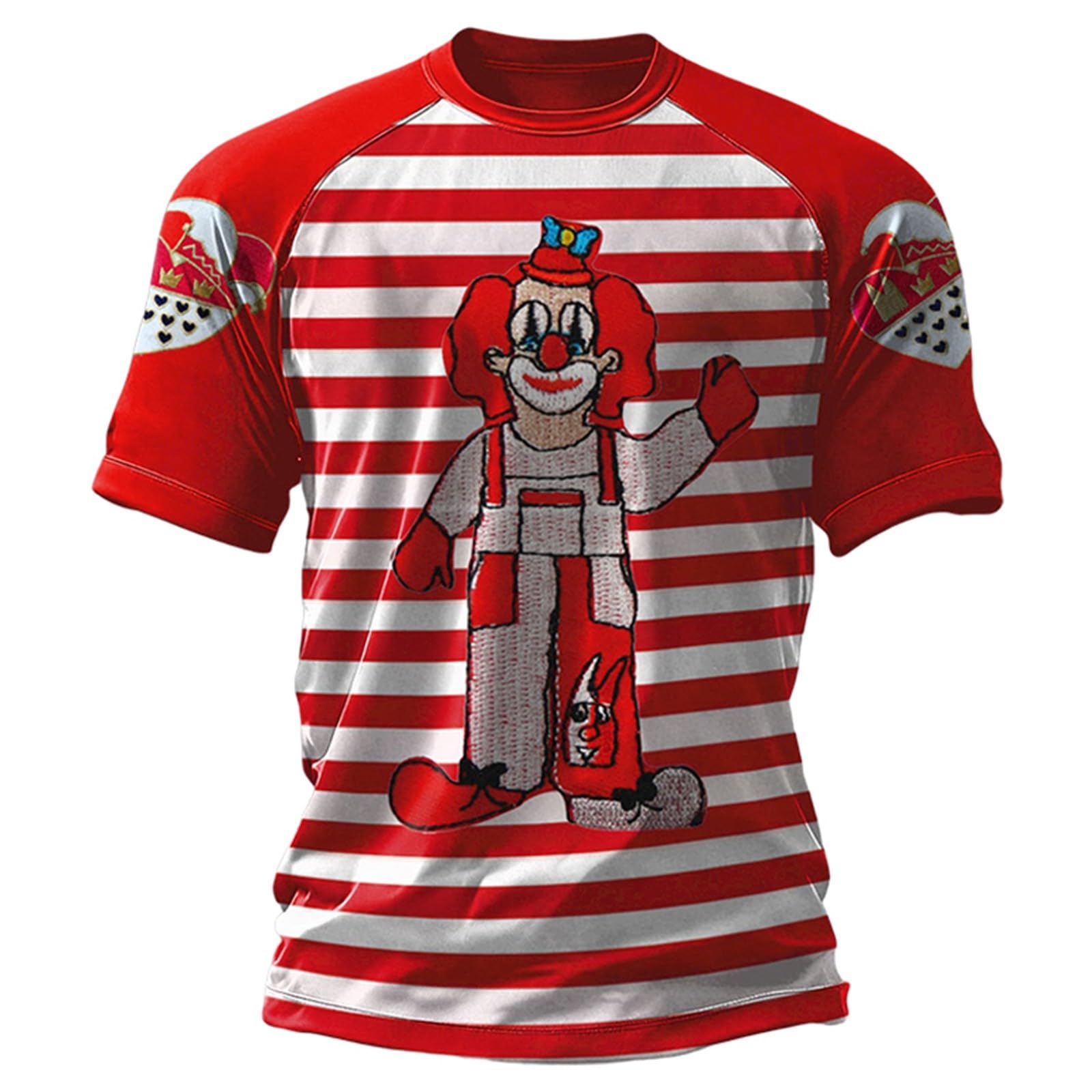 Men s T-Shirt With Red And Stripes And Clown Print For Carnival, And Everyday Use M
Men s T-Shirt With Red And Stripes And Clown Print For Carnival, And Everyday Use M