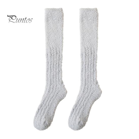 1 пара женских зимних носков Tihick Coral Fleece, нескользящие, однотонные, теплые, утолщенные, плюшевые, теплые носки для теленка на различные случаи жизни серый