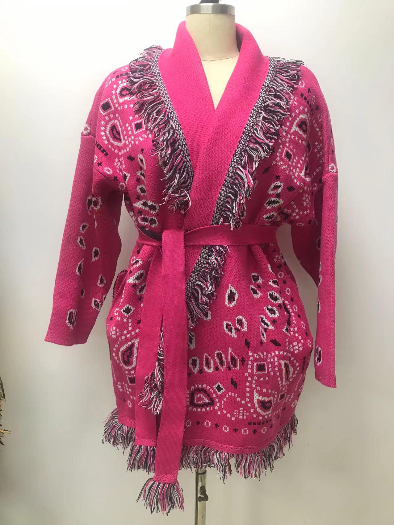 2026 Retro European & American Tassel Jacquard Color Block Loose Knit Cardigan with Lapel Small
2026 Retro European & American Tassel Jacquard Color Block Loose Knit Cardigan with Lapel Small