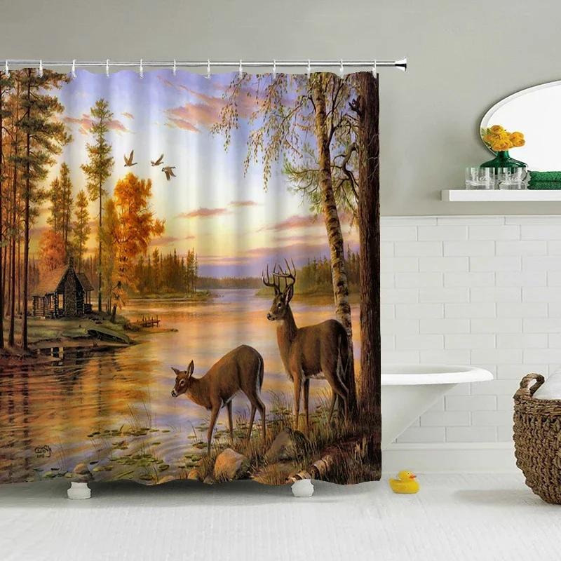 Natural Forest Tree Scenery Shower Curtain Bathroom Waterproof Polyester Fabric Bathroom Curtain 3D Printed Bath Screen Mat W60H190(CM)-1 Pcs
Natural Forest Tree Scenery Shower Curtain Bathroom Waterproof Polyester Fabric Bathroom Curtain 3D Printed Bath Screen Mat W60H190(CM)-1 Pcs