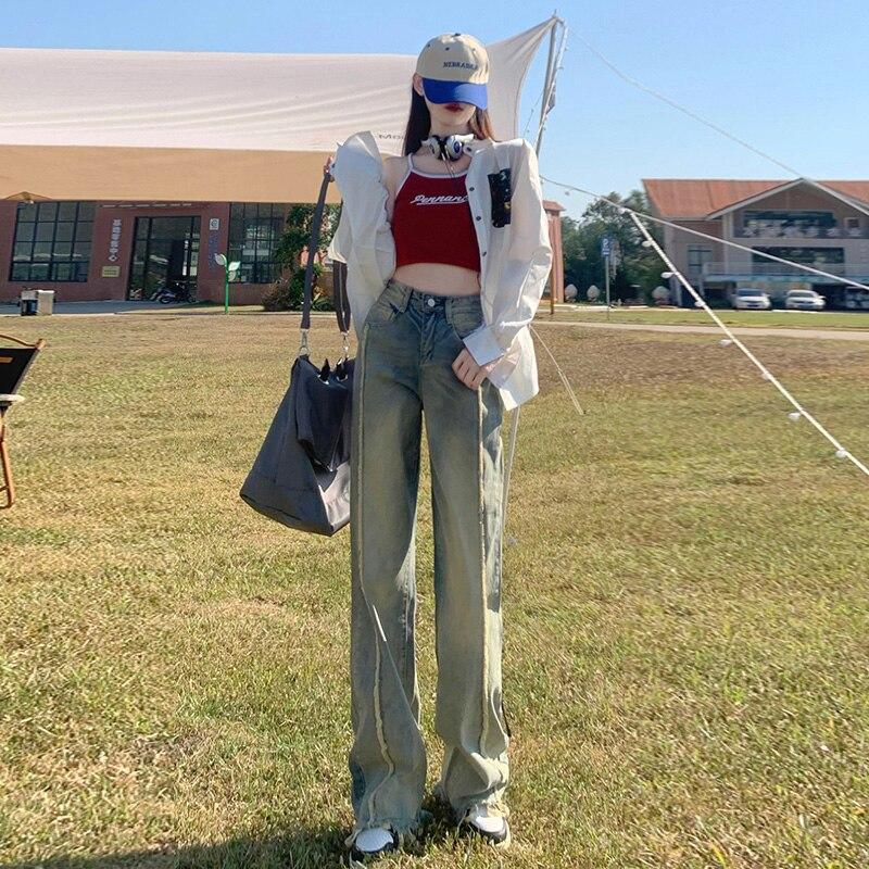 Новинка 2022 года, осенние свободные модные женские джинсы с высокой талией, прямые широкие джинсовые брюки с широкими штанинами, женская винтажная уличная одежда XL синий
Новинка 2022 года, осенние свободные модные женские джинсы с высокой талией, прямые широкие джинсовые брюки с широкими штанинами, женская винтажная уличная одежда XL синий