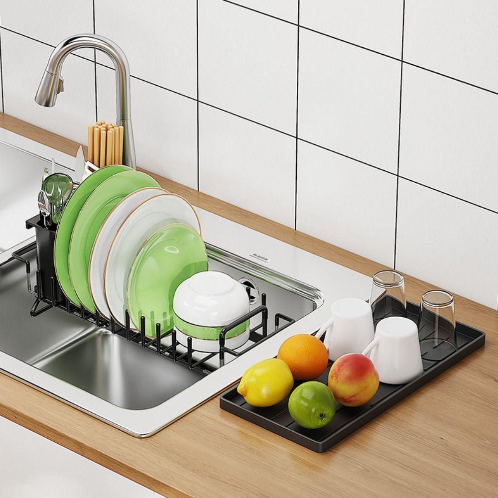 Space-Saving Dish Drainboard Black Kitchen Tableware Organizer Counter Dish Drying Rack Bowl чорний
Space-Saving Dish Drainboard Black Kitchen Tableware Organizer Counter Dish Drying Rack Bowl чорний
