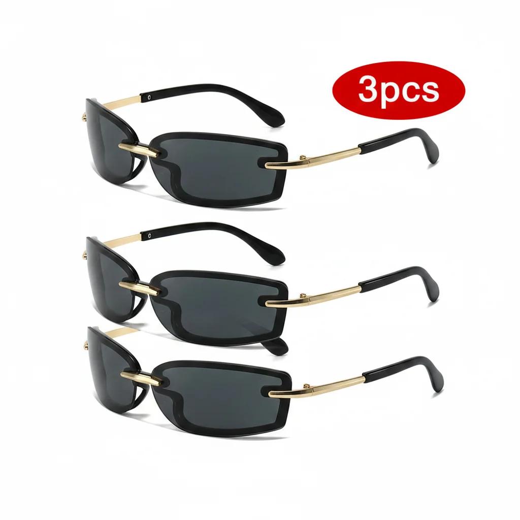 3PCS Women Sunglasses Black Sunglasses Small Y2K Futuristic Shades Women s Metal Temples Sun Glasses Summer Eyewear Accessories
3PCS Women Sunglasses Black Sunglasses Small Y2K Futuristic Shades Women s Metal Temples Sun Glasses Summer Eyewear Accessories