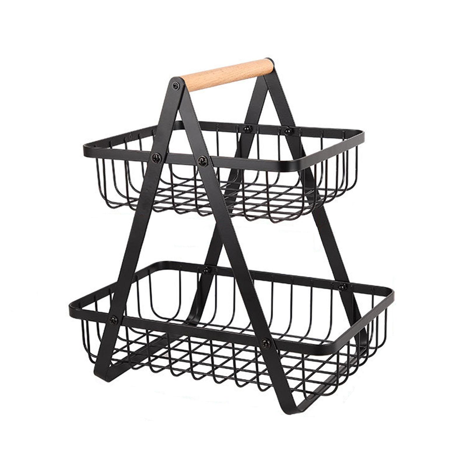 2 Tier Fruit Basket Carbon Steel Detachable Portable Vegetable Storage Stand for Bread Snack Home
2 Tier Fruit Basket Carbon Steel Detachable Portable Vegetable Storage Stand for Bread Snack Home