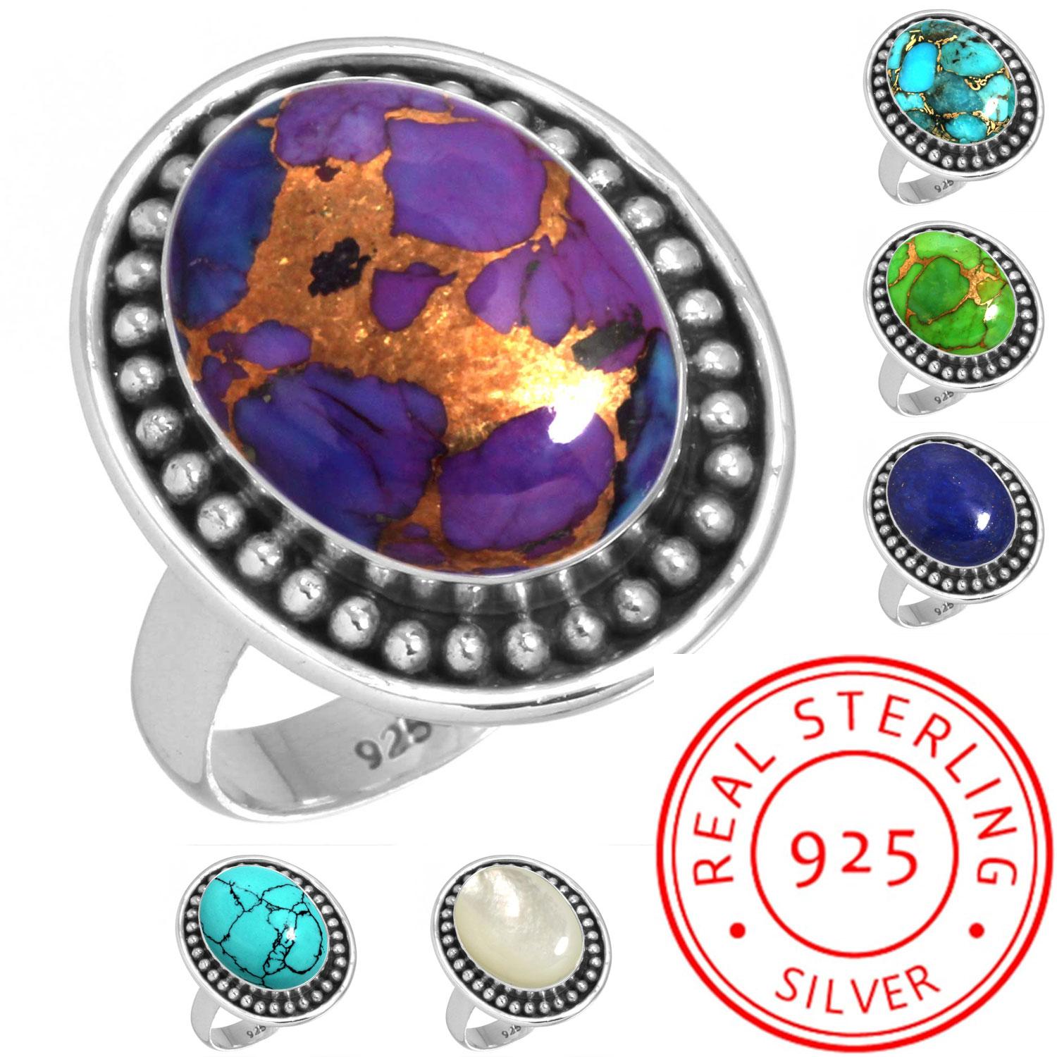 925 Sterling Silver Ring Women Gemstone Handmade Jewelry Engagement Gift Blue Green Purple Copper Turquoise Pearl Lapis Mother Of Pearl Boho 9 перламутровий колір
925 Sterling Silver Ring Women Gemstone Handmade Jewelry Engagement Gift Blue Green Purple Copper Turquoise Pearl Lapis Mother Of Pearl Boho 9 перламутровий колір