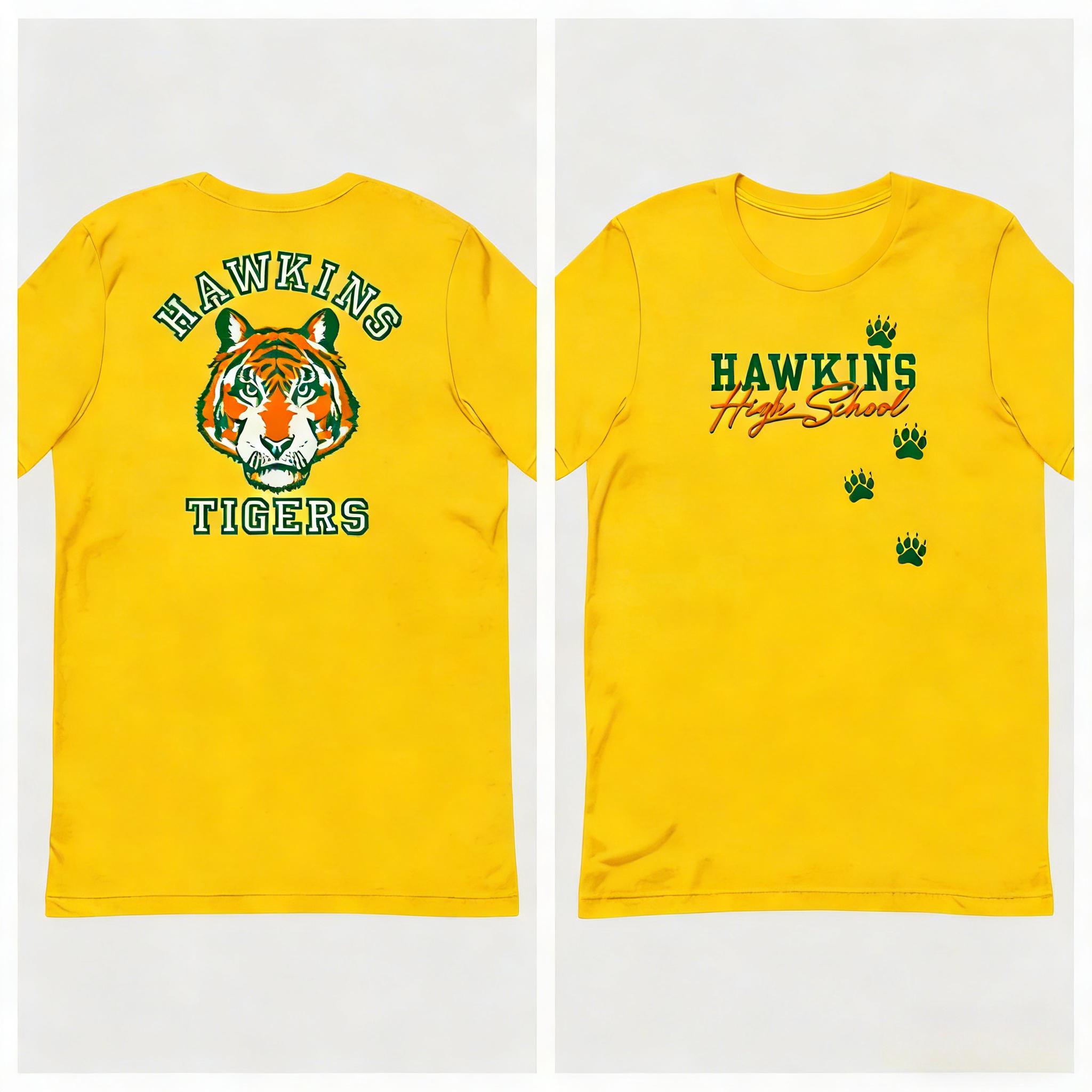 TV drama Stranger Hawkins High tiger Logo graphics 100Cotton Tshirt unisex Vintage Fashion Short Sleeve Mens shirt Streetwear 4XL
TV drama Stranger Hawkins High tiger Logo graphics 100Cotton Tshirt unisex Vintage Fashion Short Sleeve Mens shirt Streetwear 4XL