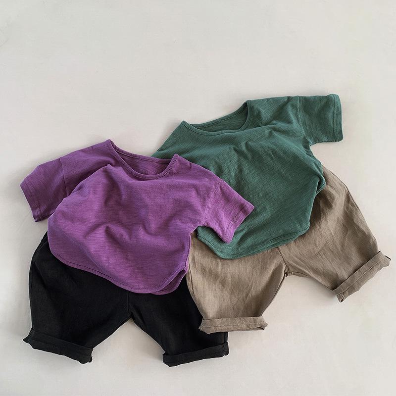 Retro Bamboo Cotton Crew Neck T-Shirt - Short Sleeve, Solid Color for Boys & Girls 80 cm
Retro Bamboo Cotton Crew Neck T-Shirt - Short Sleeve, Solid Color for Boys & Girls 80 cm