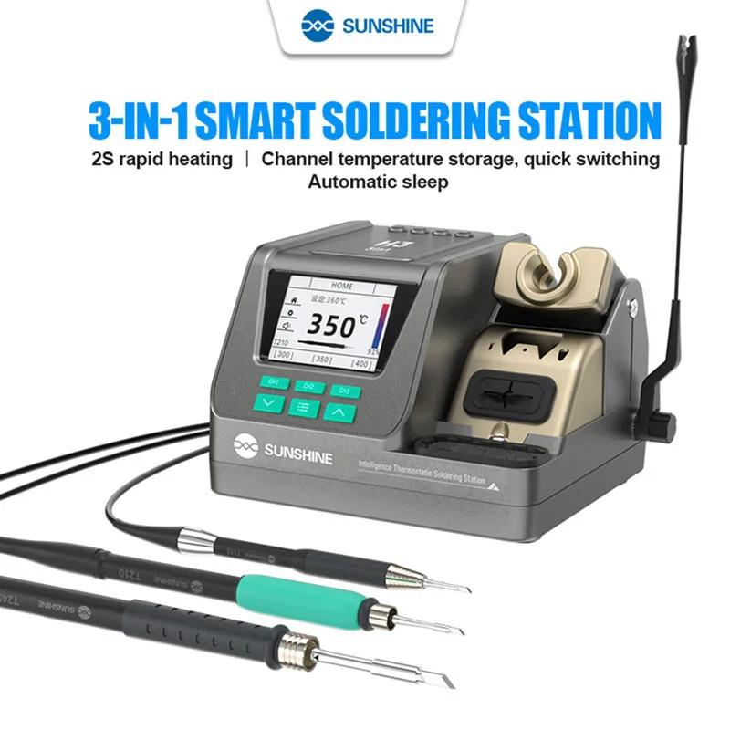 SUNSHINE H3 3 in 1 Smart Soldering Station Support T210/T245/T115 Handle Intelligent Automatic Sleep PCB Welding Station 220V
SUNSHINE H3 3 in 1 Smart Soldering Station Support T210/T245/T115 Handle Intelligent Automatic Sleep PCB Welding Station 220V