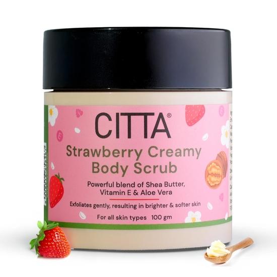 CITTA Strawberry Creamy Body Scrub For Tan & Dead Skin Removal | Exfoliating Body Polish For Men & Women | Hydrating Scrub| 100 gm
CITTA Strawberry Creamy Body Scrub For Tan & Dead Skin Removal | Exfoliating Body Polish For Men & Women | Hydrating Scrub| 100 gm