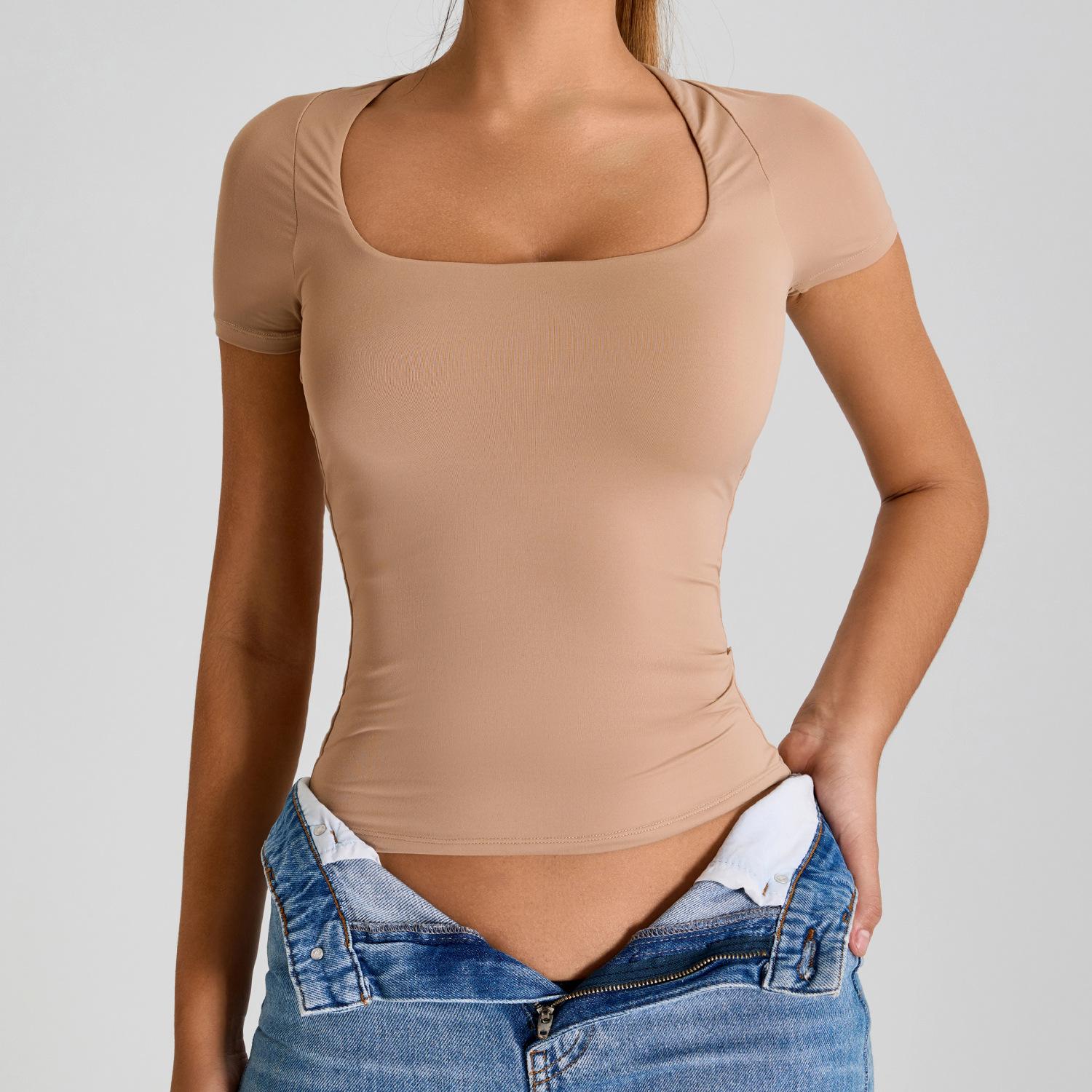 Spring And Summer New Style Generous Collar Shawl Yoga Short Sleeved Women S Short Sleeved T-Shirt Sports Top Slim Fit Running Fitness Top S
Spring And Summer New Style Generous Collar Shawl Yoga Short Sleeved Women S Short Sleeved T-Shirt Sports Top Slim Fit Running Fitness Top S