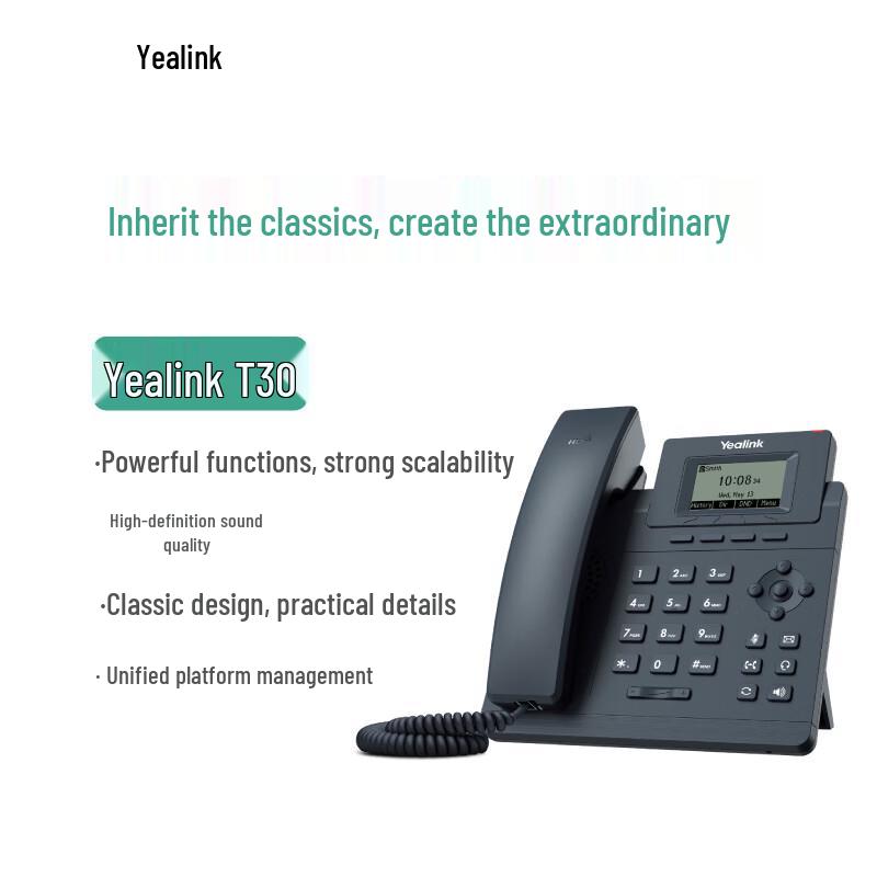Yealink SIP-T30 Enterprise Entry-level Single Line Voice IP Phone (CN version)
Yealink SIP-T30 Enterprise Entry-level Single Line Voice IP Phone (CN version)