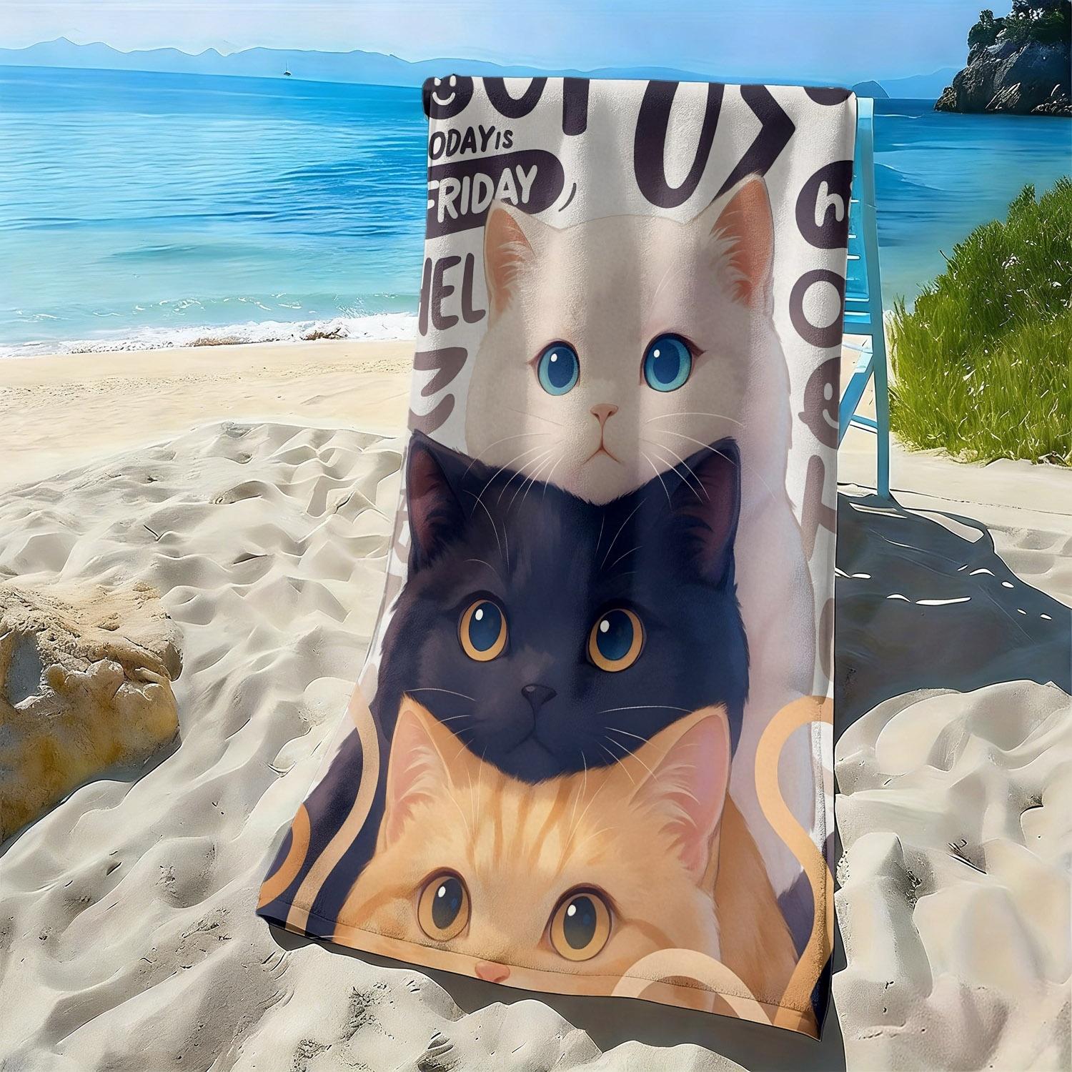 Cartoon Tri-color Stack Cat Theme polyester microfiber beach towel is highly absorbent, suitable for swimming and beach outings W40*H60(CM)
Cartoon Tri-color Stack Cat Theme polyester microfiber beach towel is highly absorbent, suitable for swimming and beach outings W40*H60(CM)