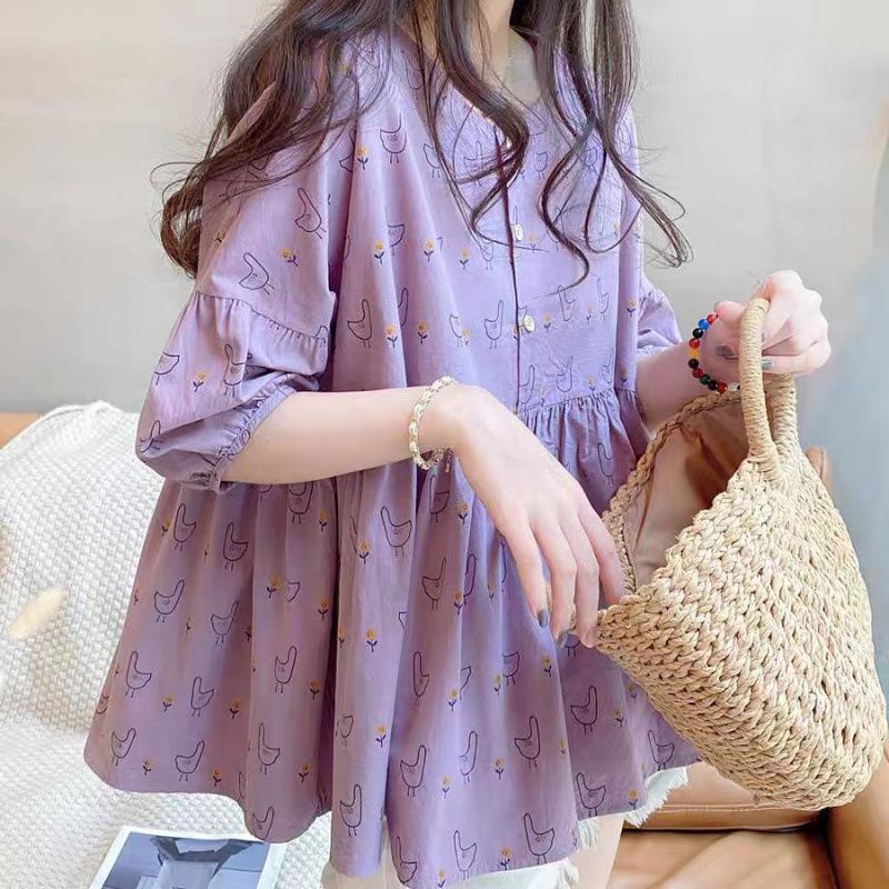 Plus Size Floral Lantern Sleeve Doll Shirt - Summer Collection 4XL 180-200 kg фиолетовый
Plus Size Floral Lantern Sleeve Doll Shirt - Summer Collection 4XL 180-200 kg фиолетовый