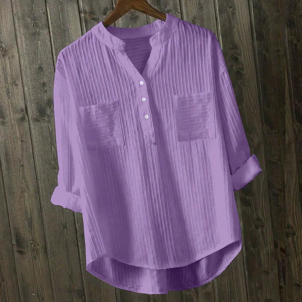 Жіночі топи бавовняні сорочки офіс довгим рукавом корейська вільні повсякденні вертикальні сорочки з V-подібним вирізом Топ Blusas L фіолетовий
Жіночі топи бавовняні сорочки офіс довгим рукавом корейська вільні повсякденні вертикальні сорочки з V-подібним вирізом Топ Blusas L фіолетовий