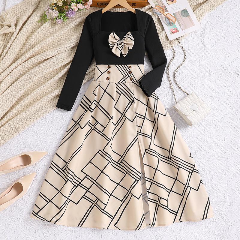 Girls Fashion Set 2025 Autumn Children s Striped Single-sided Slit Mid-length Skirt Bow Long-sleeved Top 130cm=8Y чёрный
Girls Fashion Set 2025 Autumn Children s Striped Single-sided Slit Mid-length Skirt Bow Long-sleeved Top 130cm=8Y чёрный