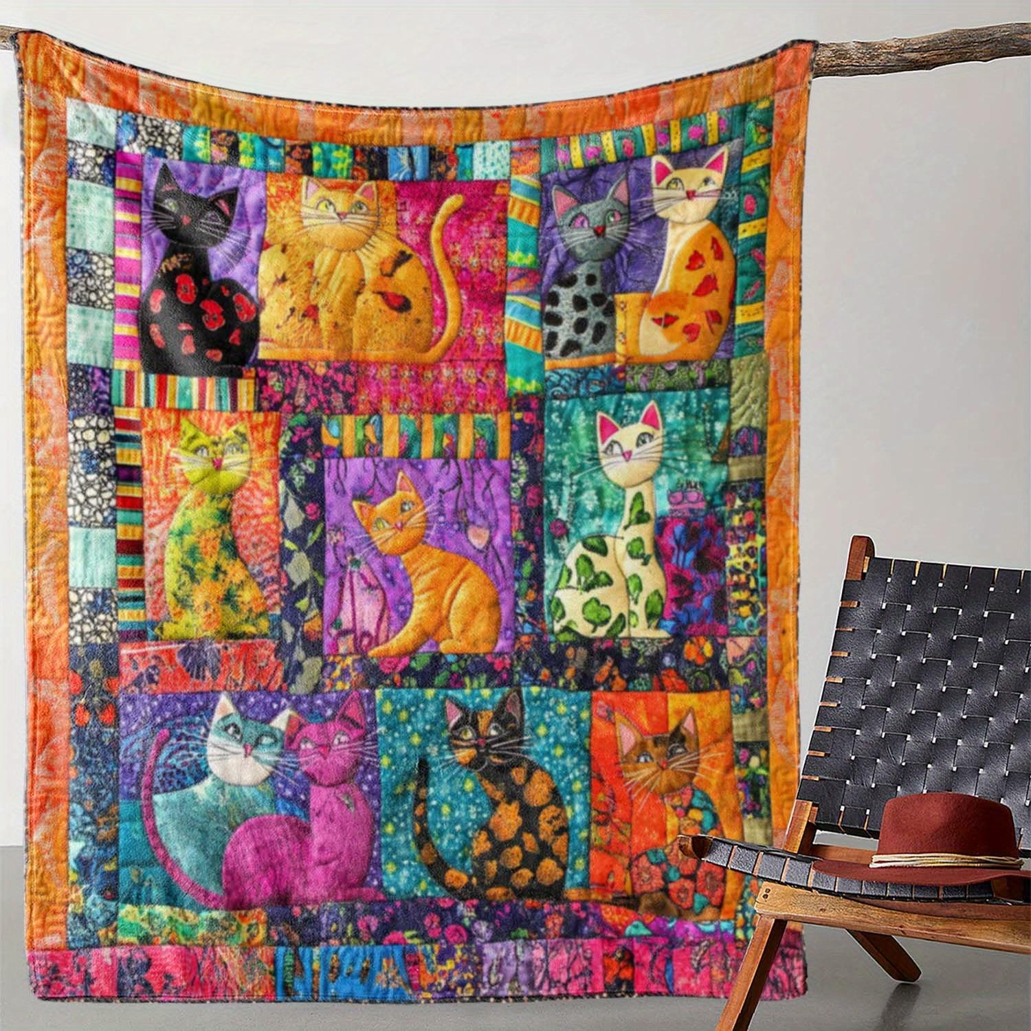 Vintage Cat Design Blanket, Humorous Print Flannel Throw, All Season Warmth for Multi-Use, Perfect Gift for Home & Travel 75x90cm
Vintage Cat Design Blanket, Humorous Print Flannel Throw, All Season Warmth for Multi-Use, Perfect Gift for Home & Travel 75x90cm