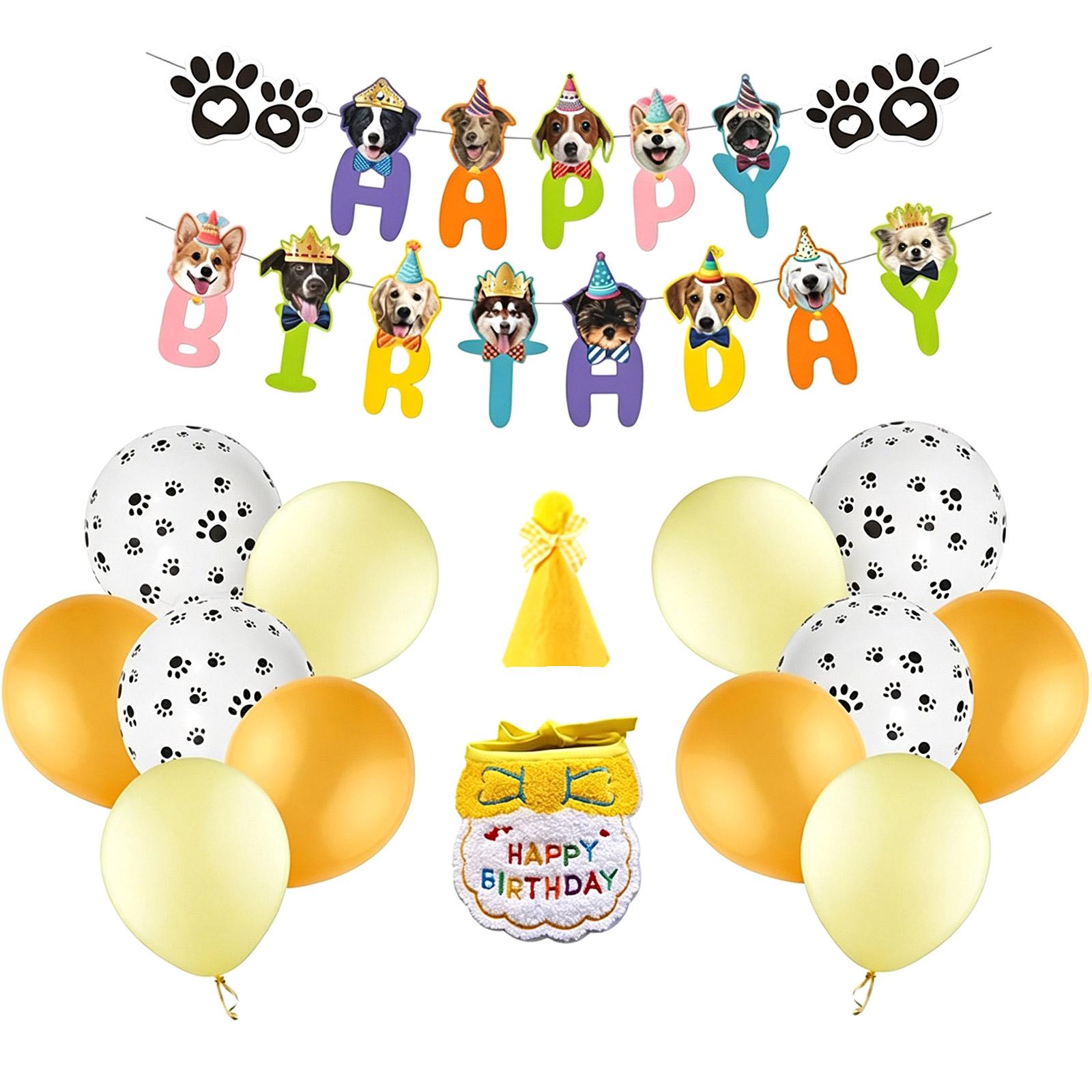 Pet Birthday Party Decoration Kit Includes Happy Birthday Banner with Dog Faces Paw Print Balloons Party Hat and Birthday Bib for Pets One Size
Pet Birthday Party Decoration Kit Includes Happy Birthday Banner with Dog Faces Paw Print Balloons Party Hat and Birthday Bib for Pets One Size