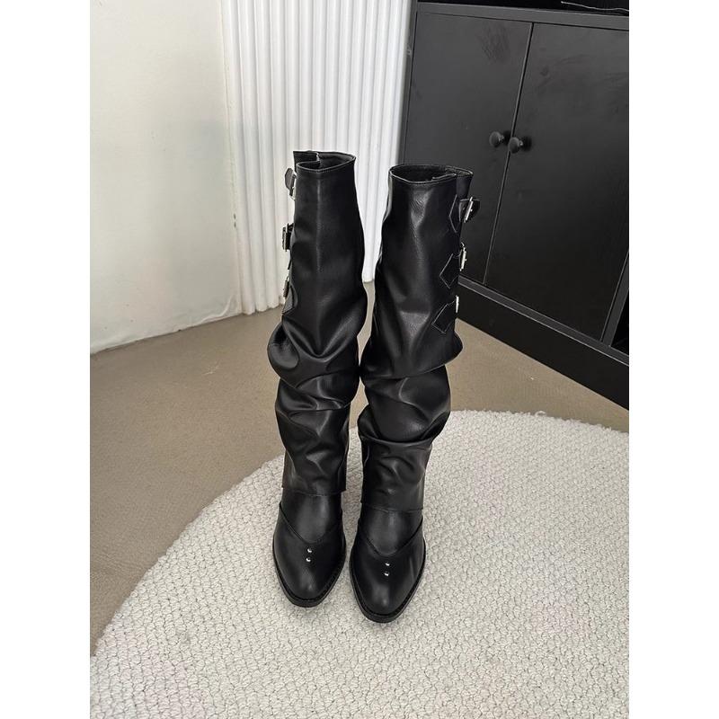 Spice Girl Pants Boots Colored Retro Pile Boots Rivet Pointed Tall Locomotive Boots Medium Heel Boots 41 чорний
Spice Girl Pants Boots Colored Retro Pile Boots Rivet Pointed Tall Locomotive Boots Medium Heel Boots 41 чорний