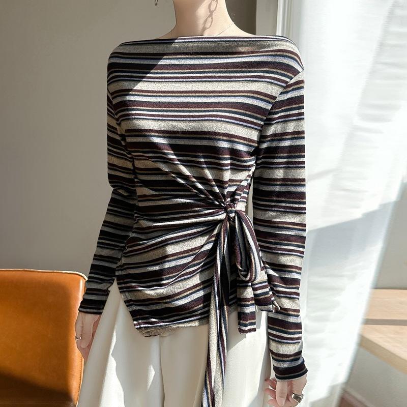 Spring and Autumn Slim-Fitting Base Top for Women - Design with A Unique and Sophisticated Look, Featuring A Slanted Shoulder and Colorful Stripes. XXL кавовий/сірий
Spring and Autumn Slim-Fitting Base Top for Women - Design with A Unique and Sophisticated Look, Featuring A Slanted Shoulder and Colorful Stripes. XXL кавовий/сірий