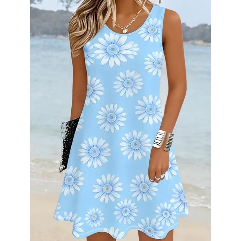 Women s Leaf Flower Printed Sleeveless Round Neck Dress Loose Soft and Comfortable Plus Size Dress XS синий
Women s Leaf Flower Printed Sleeveless Round Neck Dress Loose Soft and Comfortable Plus Size Dress XS синий