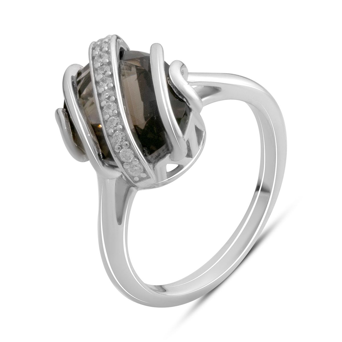 Silver ring with natural rauchtopaz (smoky quartz) 4.472ct, cubic zirconia, weight of the product 4.62 g (2180609) 17.5 смокі топазу кольору
Silver ring with natural rauchtopaz (smoky quartz) 4.472ct, cubic zirconia, weight of the product 4.62 g (2180609) 17.5 смокі топазу кольору