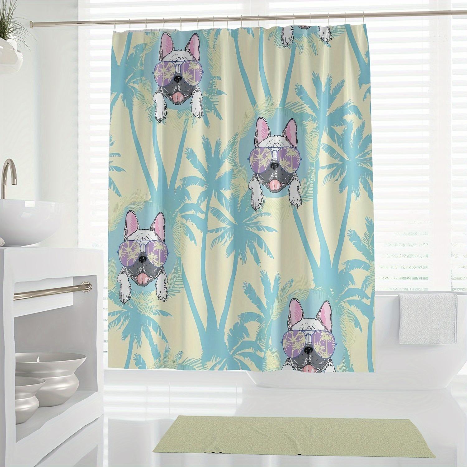 1pc French Bulldog with Fashion Glasses Shower Curtain - Cartoon Dog & Palm Tree Design, Machine Washable Polyester Bathroom 90x180cm35x71in
1pc French Bulldog with Fashion Glasses Shower Curtain - Cartoon Dog & Palm Tree Design, Machine Washable Polyester Bathroom 90x180cm35x71in