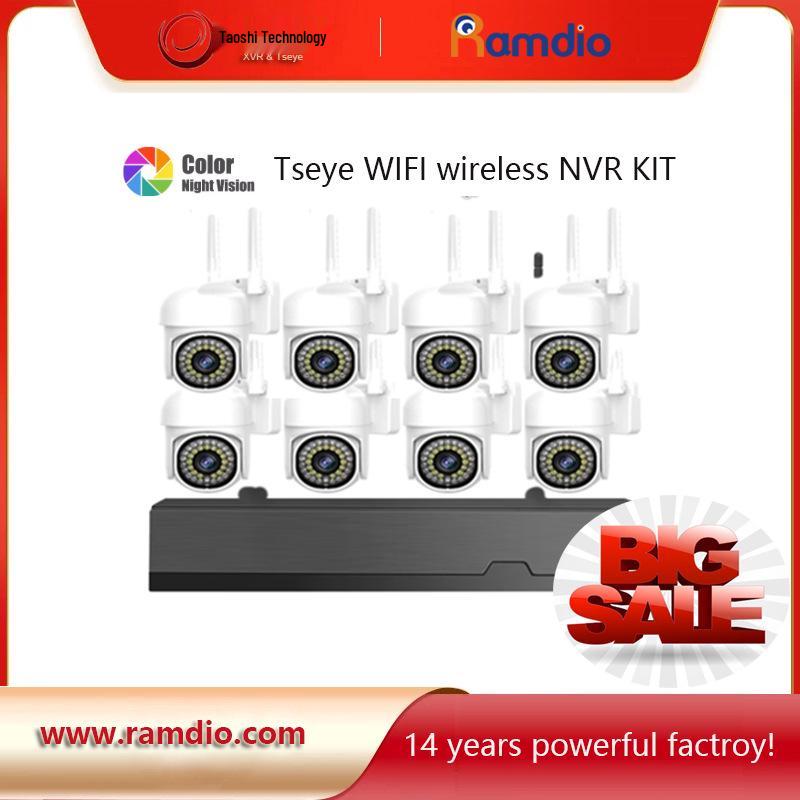 360° WiFi Dome PTZ NVR Kit with 8-Way Wireless Surveillance Cameras
360° WiFi Dome PTZ NVR Kit with 8-Way Wireless Surveillance Cameras