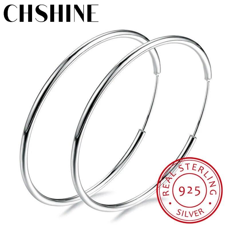 CHSHINE женские серьги-кольца из 100% стерлингового серебра 925 пробы, круглые серьги-кольца в упаковке, простые серьги-кольца 50mm
CHSHINE женские серьги-кольца из 100% стерлингового серебра 925 пробы, круглые серьги-кольца в упаковке, простые серьги-кольца 50mm