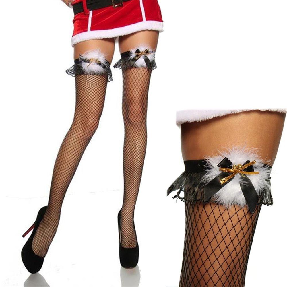Anti-slip High Stockings with Bells Feather Long Hosiery Fishnet Stockings Holiday Party
Anti-slip High Stockings with Bells Feather Long Hosiery Fishnet Stockings Holiday Party