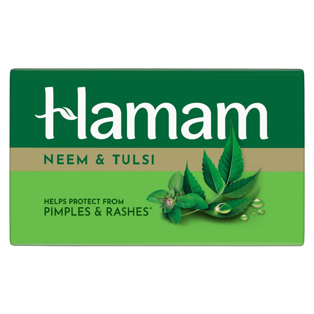 Hamam Neem Tulsi and Aloevera Soap Bar|| 150 g
Hamam Neem Tulsi and Aloevera Soap Bar|| 150 g