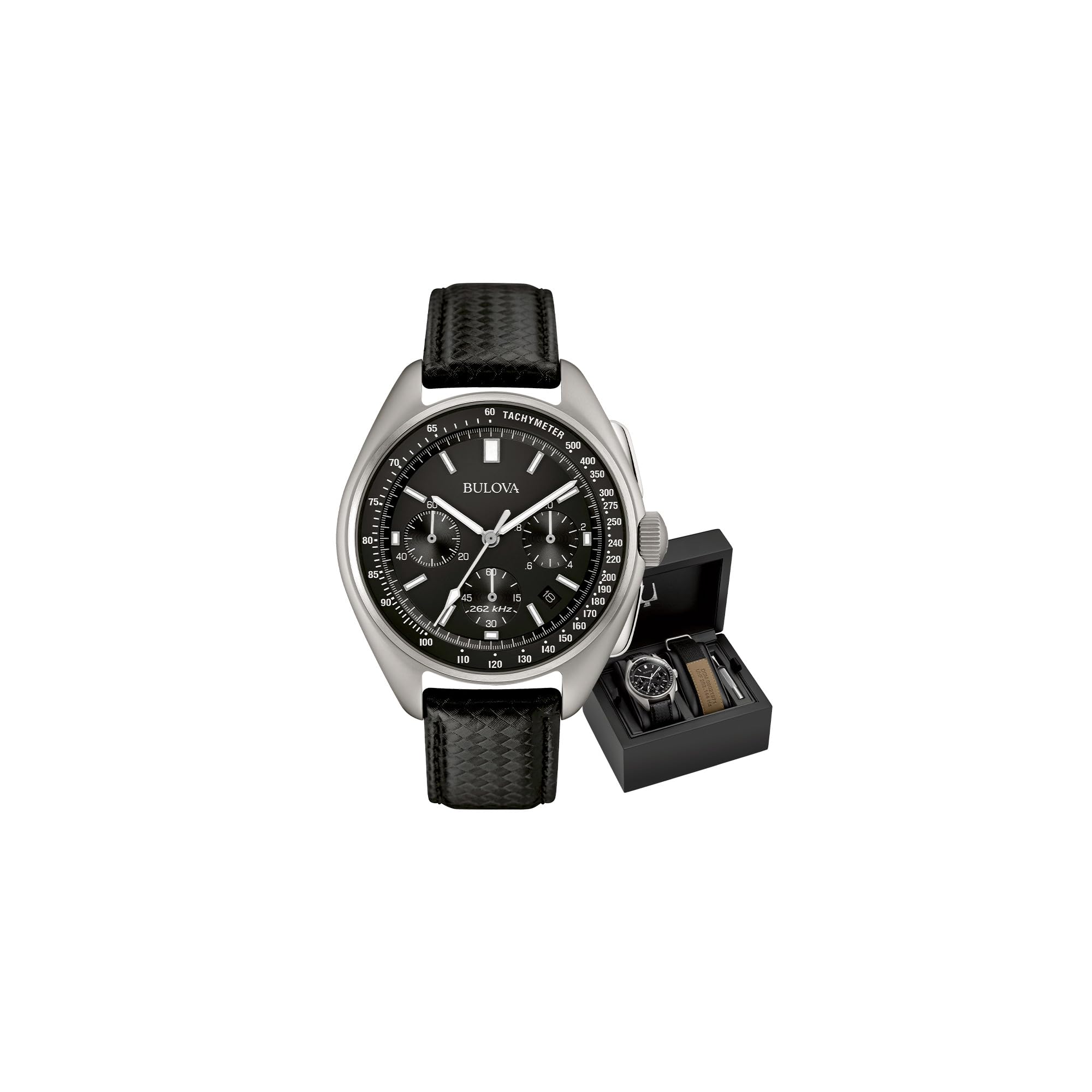 Bulova Men s Archive Series Lunar Pilot 6-Hand Chronograph High Performance Quartz Stainless Steel and Black Nylon Strap Watch Set, Sapphire Crystal S
Bulova Men s Archive Series Lunar Pilot 6-Hand Chronograph High Performance Quartz Stainless Steel and Black Nylon Strap Watch Set, Sapphire Crystal S
