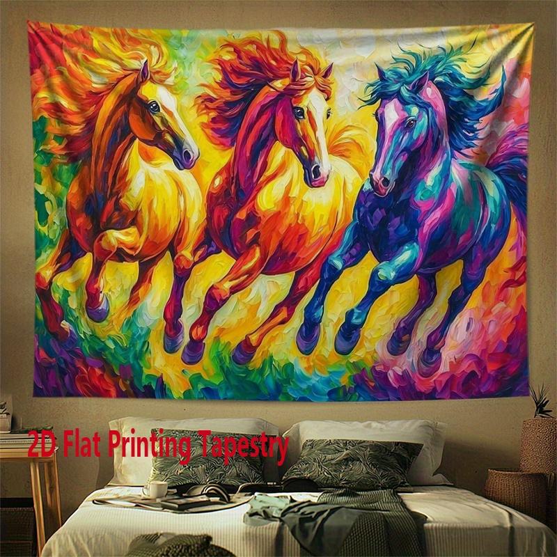 Brightly colored galloping horse Digital printing polyester wall tapestry suitable for use in living bedrooms offices bars party 74x94cm(29x37in)
Brightly colored galloping horse Digital printing polyester wall tapestry suitable for use in living bedrooms offices bars party 74x94cm(29x37in)