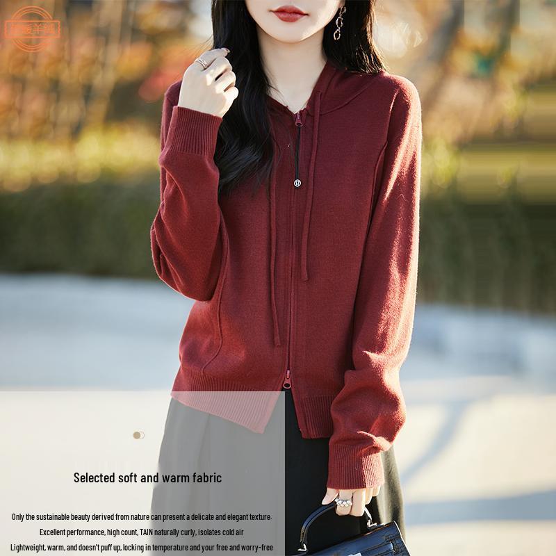 Women s Merino Wool Hooded Cardigan, Double Zipper, Loose Fit, Long Sleeve Sweater for Spring and Autumn Medium
Women s Merino Wool Hooded Cardigan, Double Zipper, Loose Fit, Long Sleeve Sweater for Spring and Autumn Medium
