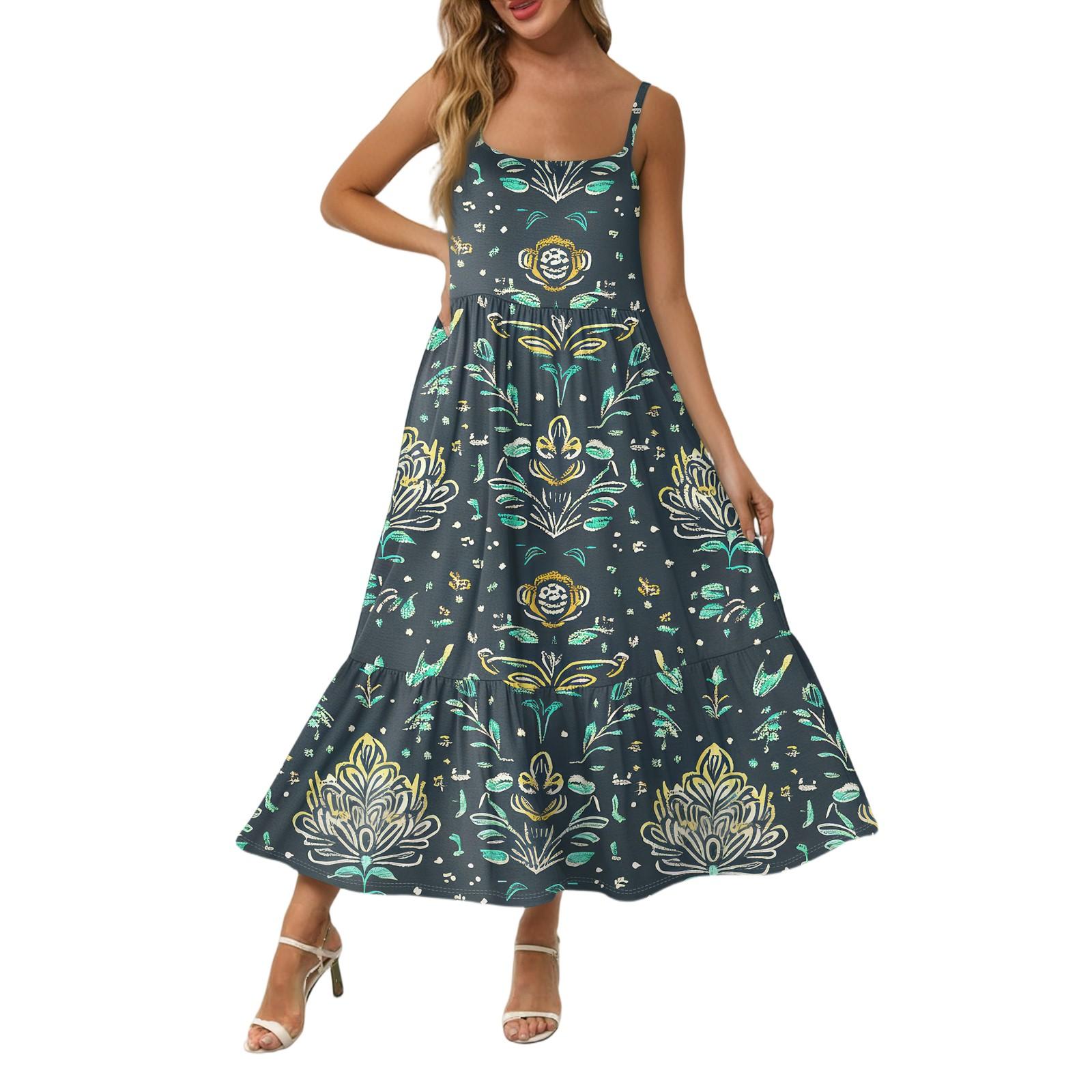 Women s Long Beach Casual Elegant Spaghetti Strap Maxi Dress Stitching Low-key Flowing Bohemian Dress L армія зелений колір
Women s Long Beach Casual Elegant Spaghetti Strap Maxi Dress Stitching Low-key Flowing Bohemian Dress L армія зелений колір
