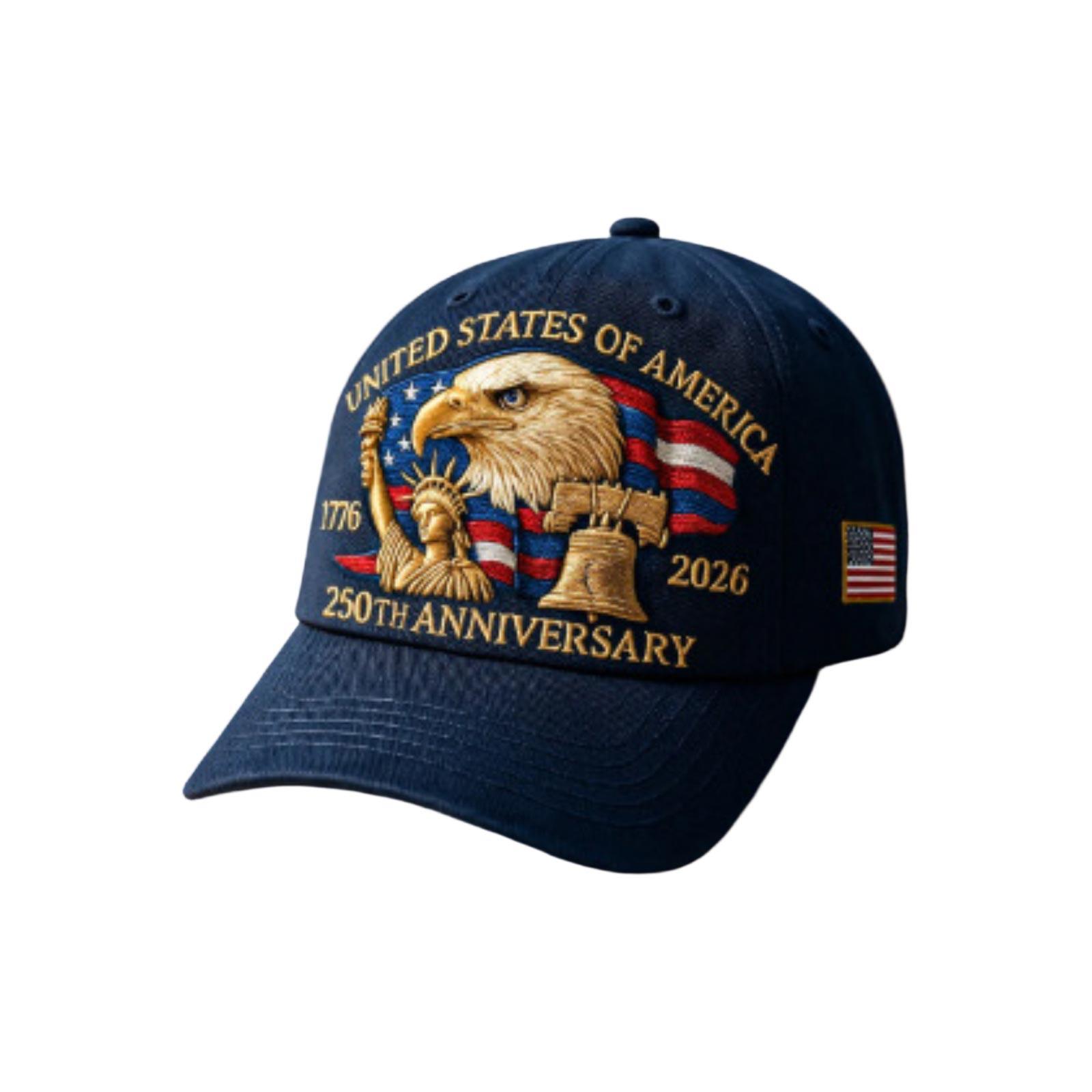 250th Anniversary Commemorative Baseball Cap with Embroidered Eagle Liberty Bell and Flag Design Adjustable Fit for Adults One Size
250th Anniversary Commemorative Baseball Cap with Embroidered Eagle Liberty Bell and Flag Design Adjustable Fit for Adults One Size