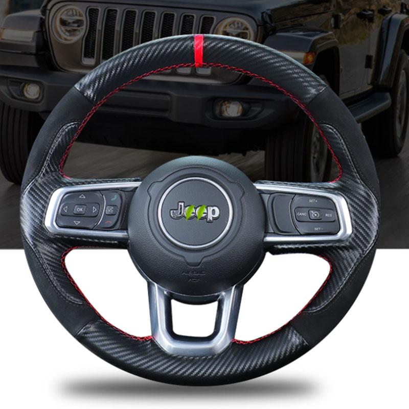 Для Jeep Wrangler JL 2018- Gladiator JT Ручна робота замша з вуглецевого волокна Спортивний стиль чохол на кермо автомобіля 2
Для Jeep Wrangler JL 2018- Gladiator JT Ручна робота замша з вуглецевого волокна Спортивний стиль чохол на кермо автомобіля 2