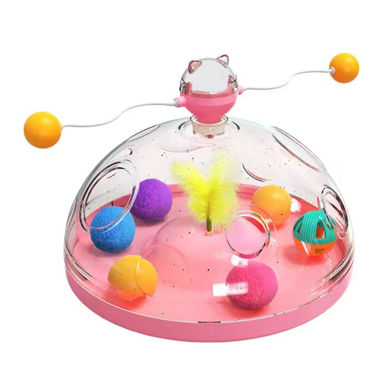 Interactive cat educational toy for indoor kittens with spinning orbital ball feather trailer brain stimulation treasure chest рожевий
Interactive cat educational toy for indoor kittens with spinning orbital ball feather trailer brain stimulation treasure chest рожевий