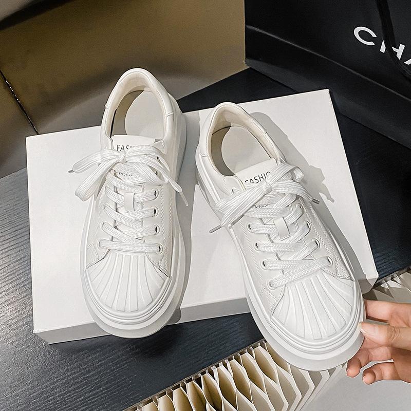 Small Height-increasing Women s Shoes Shell Head Leather Thick-soled Small White Shoes Women s New All-match Sports and Leisure Shoes
Small Height-increasing Women s Shoes Shell Head Leather Thick-soled Small White Shoes Women s New All-match Sports and Leisure Shoes