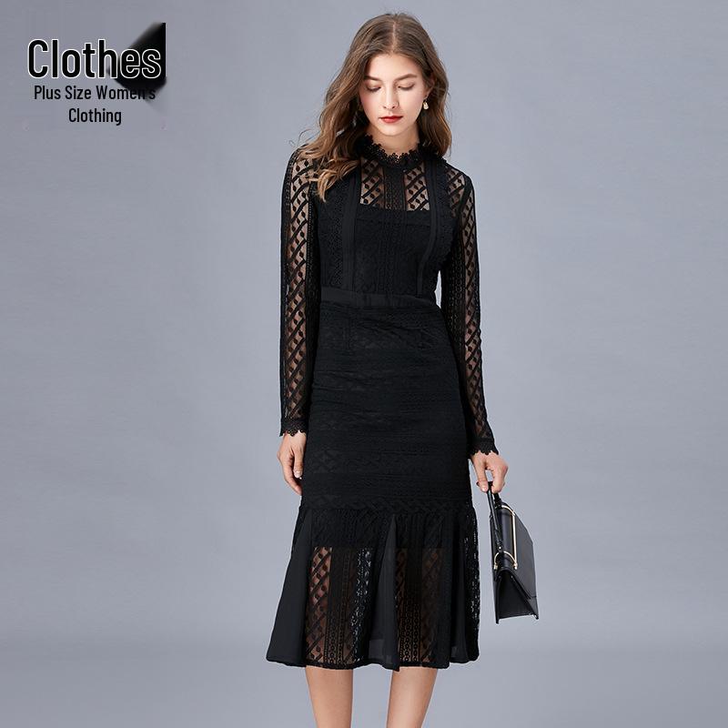 Platycodon Fishtail Maxi Dress - European & American Style, Slim Fit, Black, Plus Size, Perfect for Spring & Autumn 5XL
Platycodon Fishtail Maxi Dress - European & American Style, Slim Fit, Black, Plus Size, Perfect for Spring & Autumn 5XL