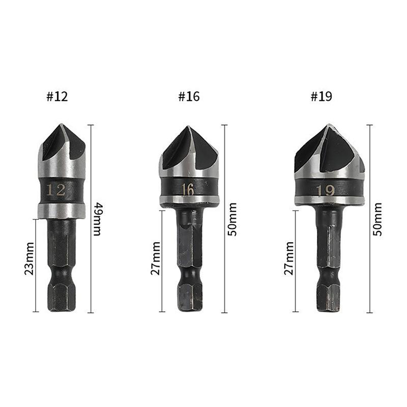 Hole Opener Chamfer Drill Bit Hex Shank Woodworking Chamfering Tool 82° Countersink Precise Multi-Size Countersink Bits
Hole Opener Chamfer Drill Bit Hex Shank Woodworking Chamfering Tool 82° Countersink Precise Multi-Size Countersink Bits