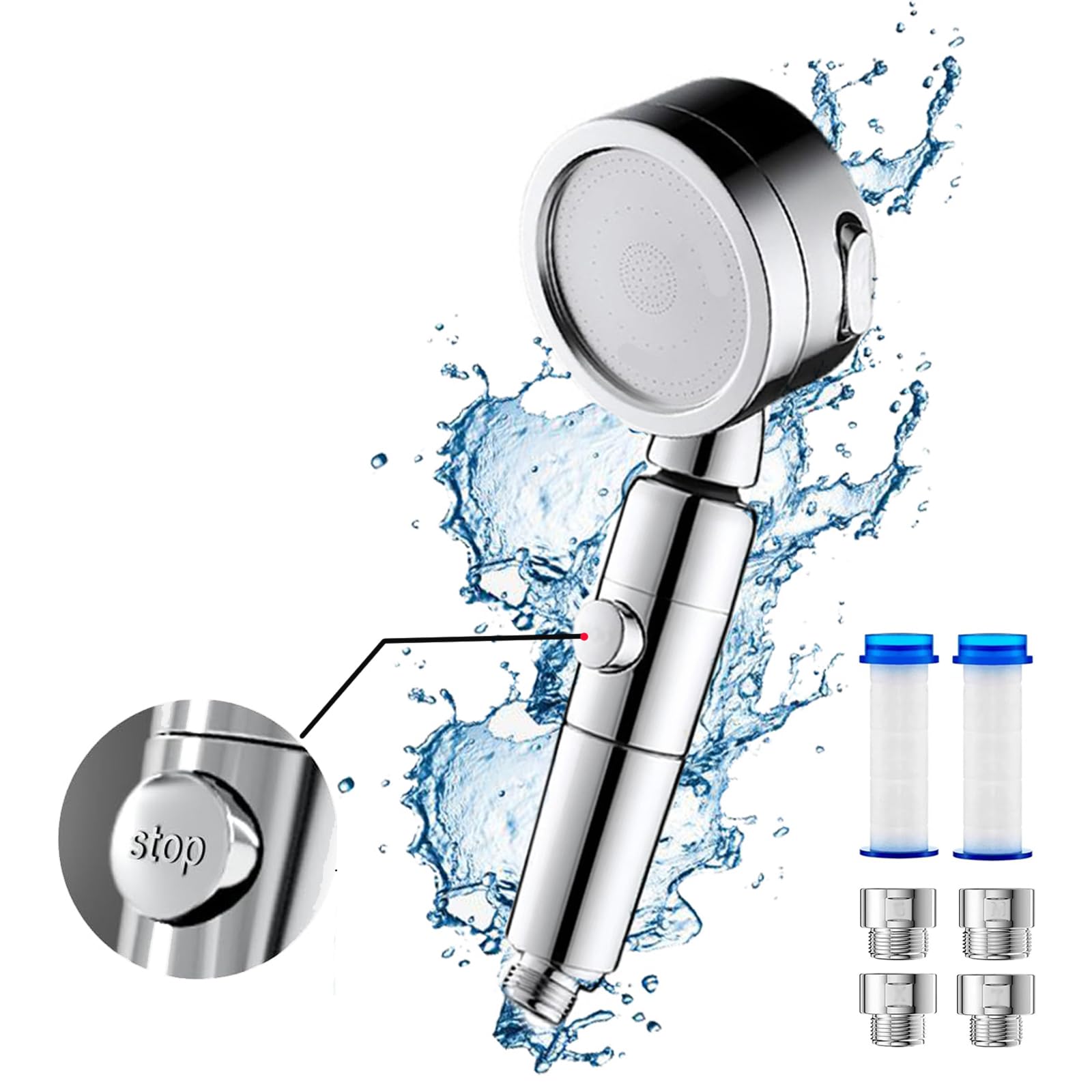 Shower water saving water stop adjustable water angle water saving shower shower increased high water purified water shower chlorine water skin hair
Shower water saving water stop adjustable water angle water saving shower shower increased high water purified water shower chlorine water skin hair