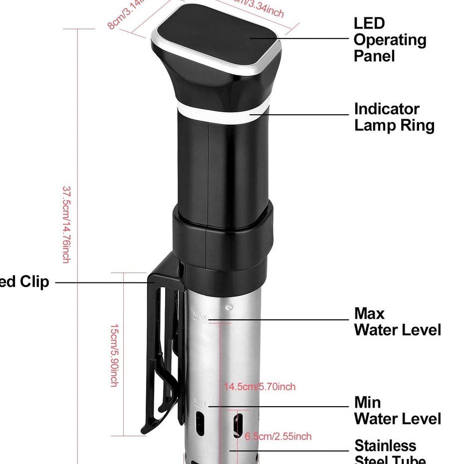 Stainless Steel Sous Vide Cooker Immersion Circulator Waterproof Vacuum Slow Cooker LCD Smart Micro-therm Cooking Machine
Stainless Steel Sous Vide Cooker Immersion Circulator Waterproof Vacuum Slow Cooker LCD Smart Micro-therm Cooking Machine