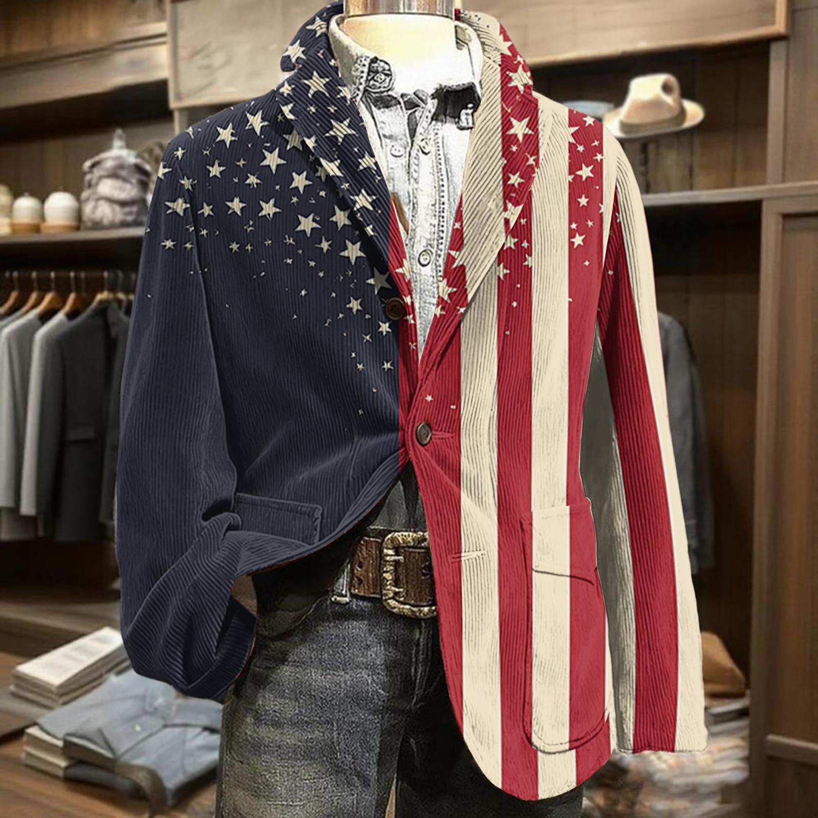 Men Corduroy Blazer with Star Print Business Casual Suit Jacket for Independence Day Long Sleeve Notched Lapel Two Button Closure XXL красный
Men Corduroy Blazer with Star Print Business Casual Suit Jacket for Independence Day Long Sleeve Notched Lapel Two Button Closure XXL красный