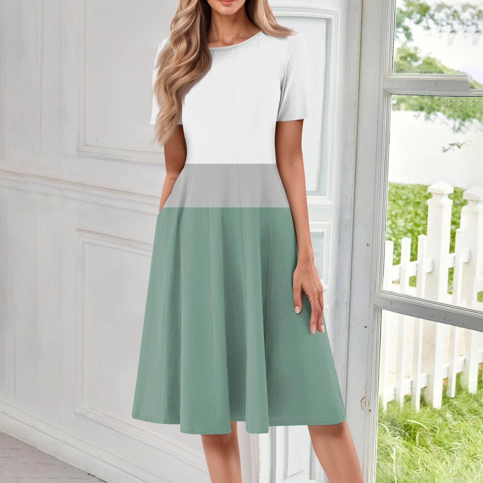 Женское повседневное модное платье миди с круглым вырезом и коротким рукавом с принтом L
Женское повседневное модное платье миди с круглым вырезом и коротким рукавом с принтом L