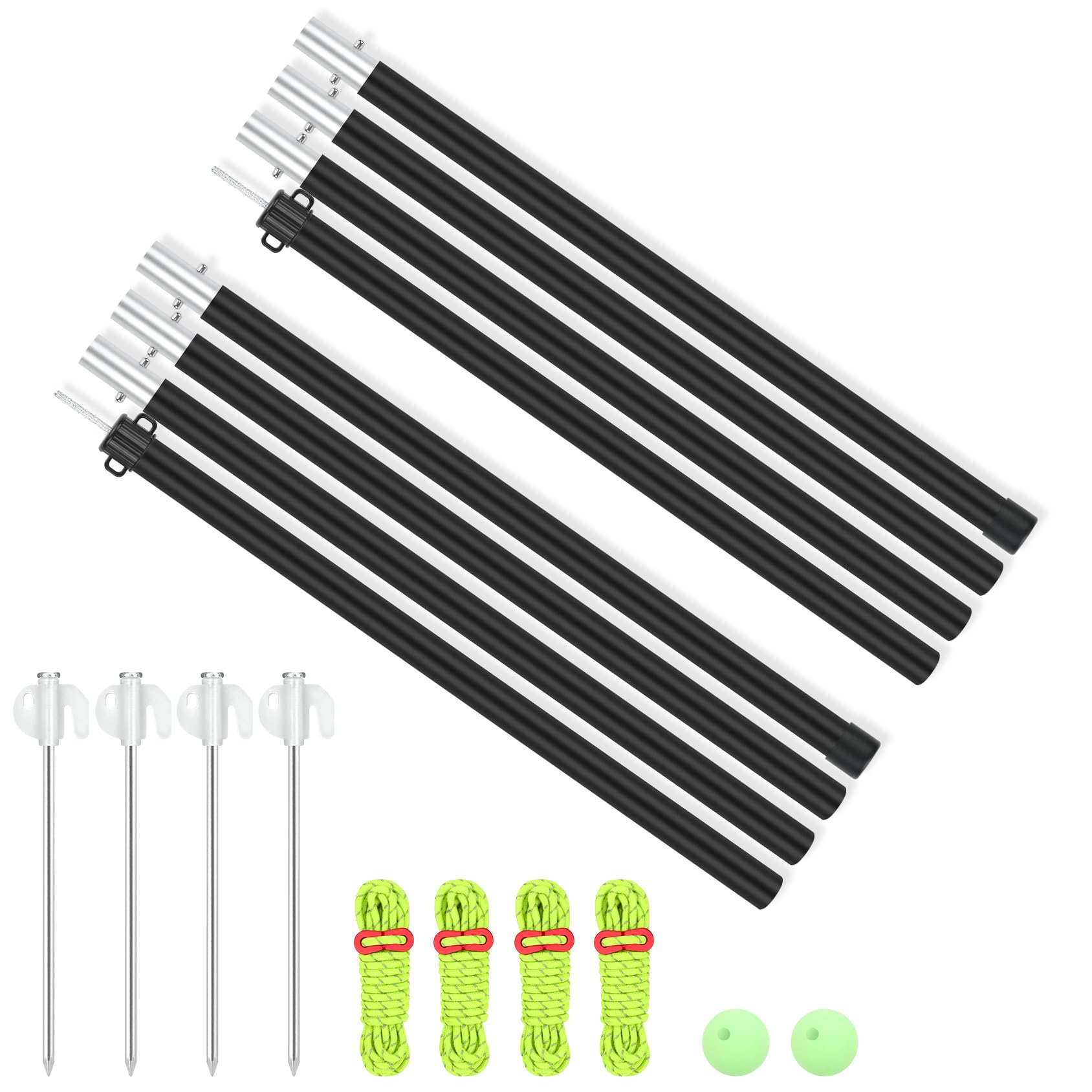 SANLIKE Aluminum Tent Pole, Outer Diameter 28mm, 4 Section Connection, Set of 2, Push Button Type, Height Adjustable, Camping TentTarp Pole, Solo
SANLIKE Aluminum Tent Pole, Outer Diameter 28mm, 4 Section Connection, Set of 2, Push Button Type, Height Adjustable, Camping TentTarp Pole, Solo