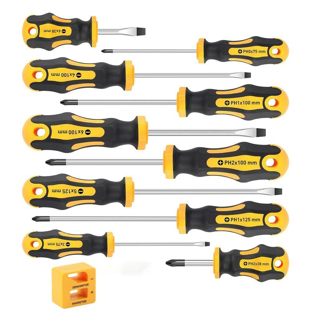 11Pcs Phillips & Slotted Tips Magnetic Screwdriver Set Hexagonal Screwdriver Mechanics 11Pcs/Set
11Pcs Phillips & Slotted Tips Magnetic Screwdriver Set Hexagonal Screwdriver Mechanics 11Pcs/Set