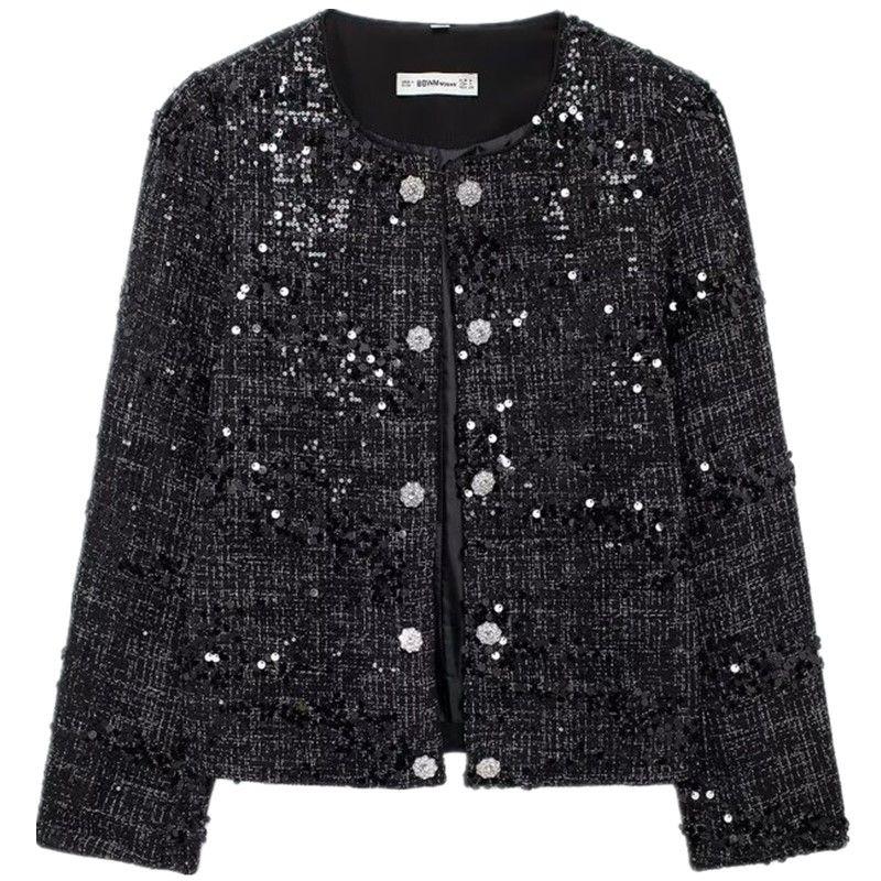 Western Style 2024 Autumn and Winter New Women Design Sense Long sleeve Versatile Drill Buckle Heavy Industry Sequins Rove Drill Buckle Outerwear Black L
Western Style 2024 Autumn and Winter New Women Design Sense Long sleeve Versatile Drill Buckle Heavy Industry Sequins Rove Drill Buckle Outerwear Black L