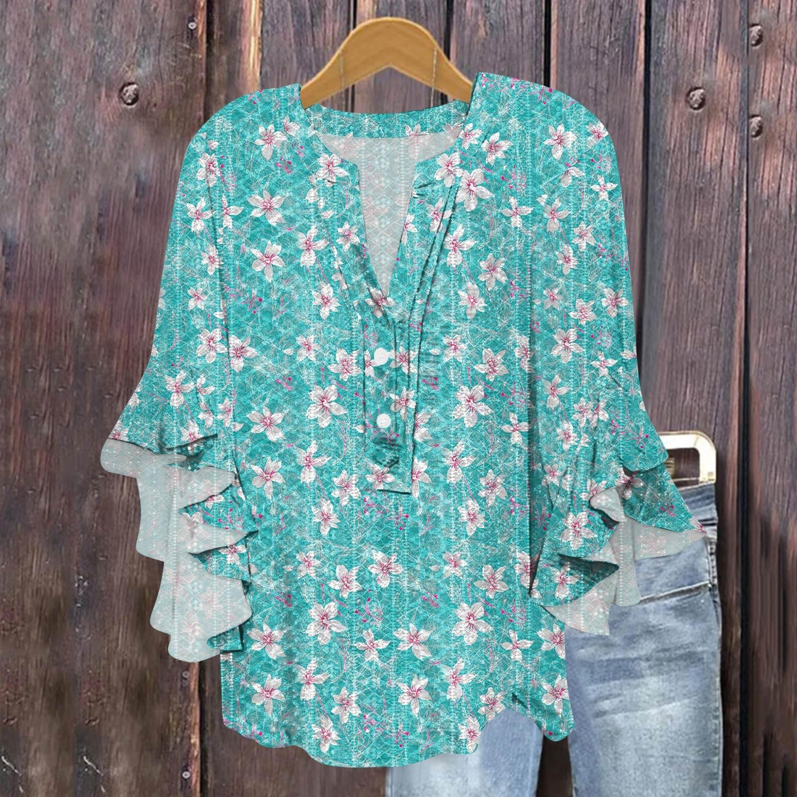 Женская модная повседневная рубашка с пуговицами, V-образным вырезом, рукавом семь восьмых и винтажным принтом L
Женская модная повседневная рубашка с пуговицами, V-образным вырезом, рукавом семь восьмых и винтажным принтом L